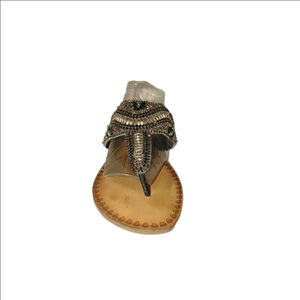 Naughty Monkey Amare Leather Beaded & Rhinestone Sandals Size 8